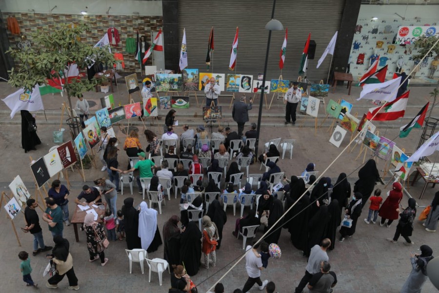 كشافة الإمام المهدي نظمت مرسما فنيا حول القدس في سوق صيدا التجاري