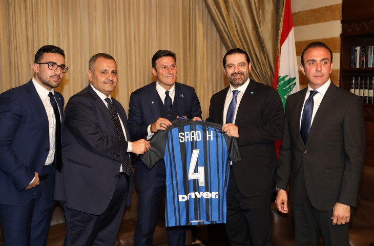 الرئيس سعد الحريري استقبل اللاعب الأرجنتيني السابق خافيير زانيتي على راس وفد من نادي "انتر ميلان"